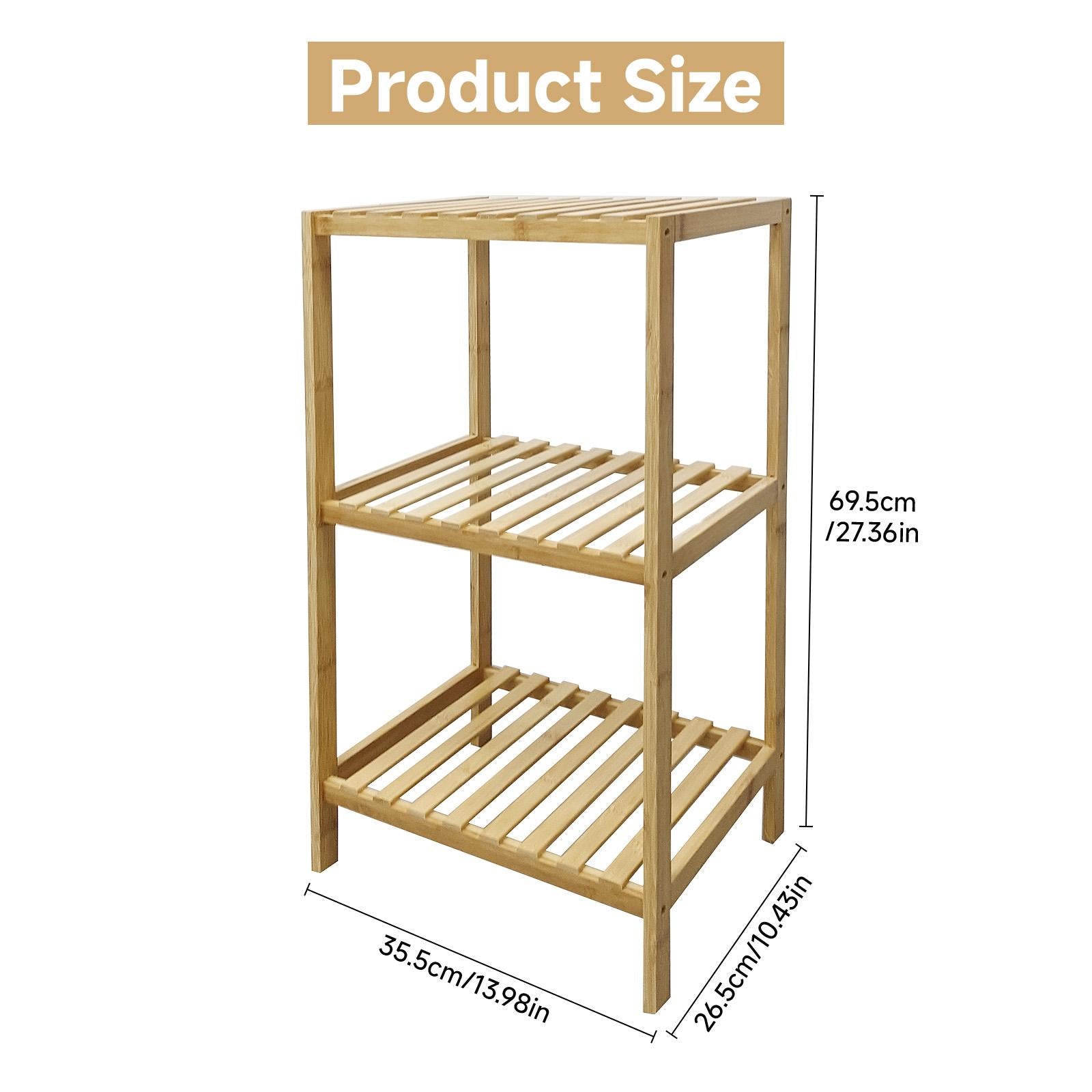 Estante Natural de Bambú Ecológico y Saludable con Diseño de Tres Niveles 69.5cm×35.5cm×26.5cm Zapatero Vertical Ideal para Organizar Espacios Pequeños Muebles en Oferta