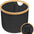 Cesta de Tela Plegable para Ropa Sucia Redonda 30x24.5cm con Asa de Bambú Cesta Organizadora Multiusos para Lavandería Baño y Dormitorio Material Tela Gris y Asa de Bambú
