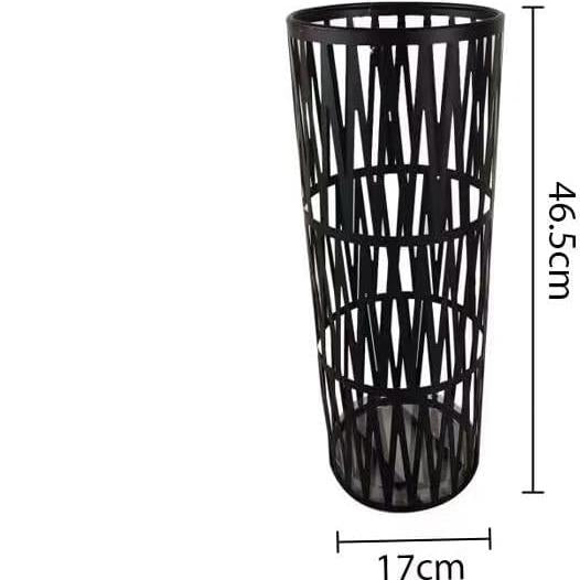 Marca Cubo de Escurrido para Paraguas Elegante Diseño Moderno en Plástico o Metal con Rejilla Perforada en Tonos Negros Ideal para Hogar u Oficina Rack de Almacenamiento Plegable