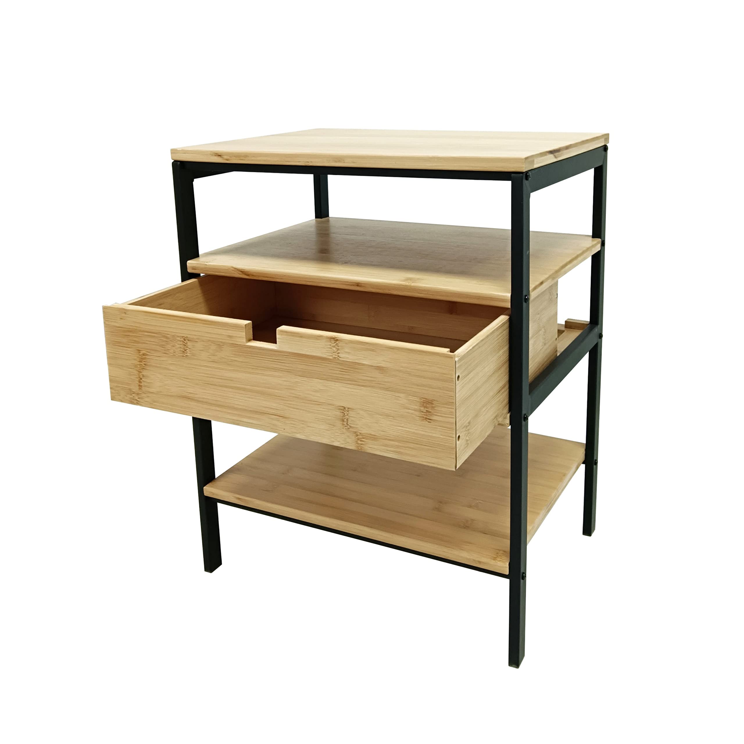 LIN HOME XZ-22021 Nachtkastje de Pino Natural con Cajón Espacioso y Dimensiones 55x43x33 cm para Dormitorio Perfecto y Organización Hogar