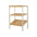 LIN HOME Estante Multifuncional XZ-22119 de 3 Niveles con Marco Metálico Negro y Tableros de Madera Natural para Baño Cocina y Balcón Capacidad de Carga 15kg