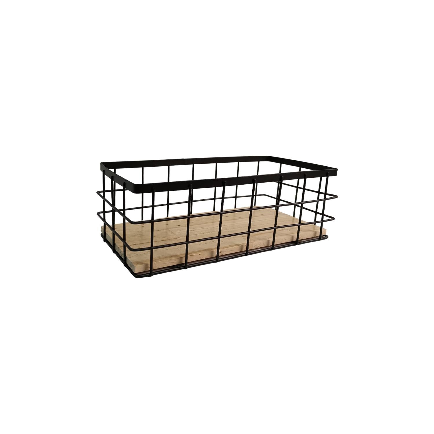 Set de 2 cestas de metal industrial Organizador de cocina con diseño de rejilla Mesa de centro decoración moderna
