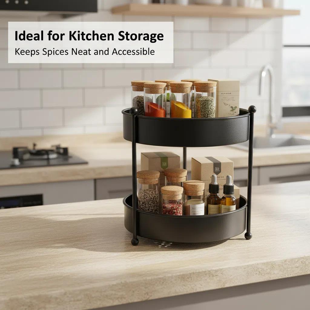 Platos de Organización de Hierro Negro Redondo Organizador de Mesa Moderno para Sala y Dormitorio Porta-esponja para fregadero