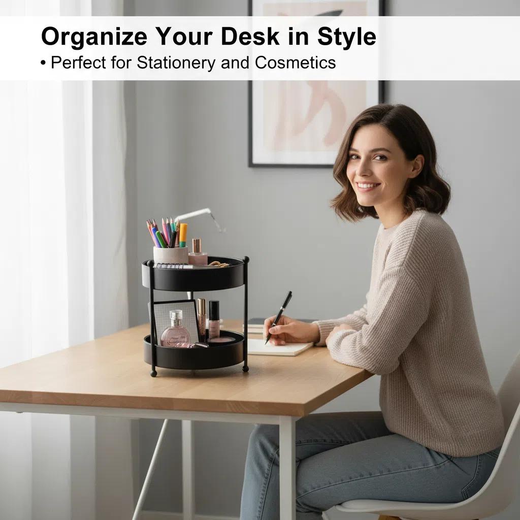 Platos de Organización de Hierro Negro Redondo Organizador de Mesa Moderno para Sala y Dormitorio Porta-esponja para fregadero