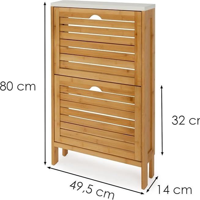 Mueble Zapatero de Bambú y Madera con 2 Cajones: Organización Ecológica para Entrada en oferta