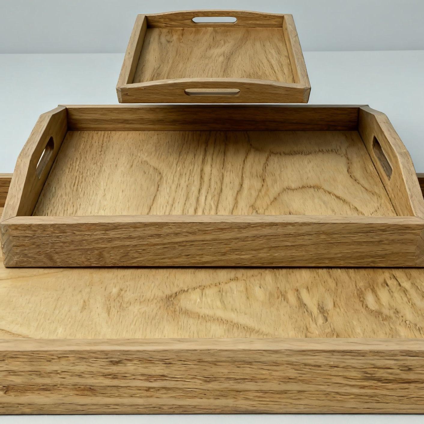 Set de 3 bandejas  para organización hogar Bandejita de madera