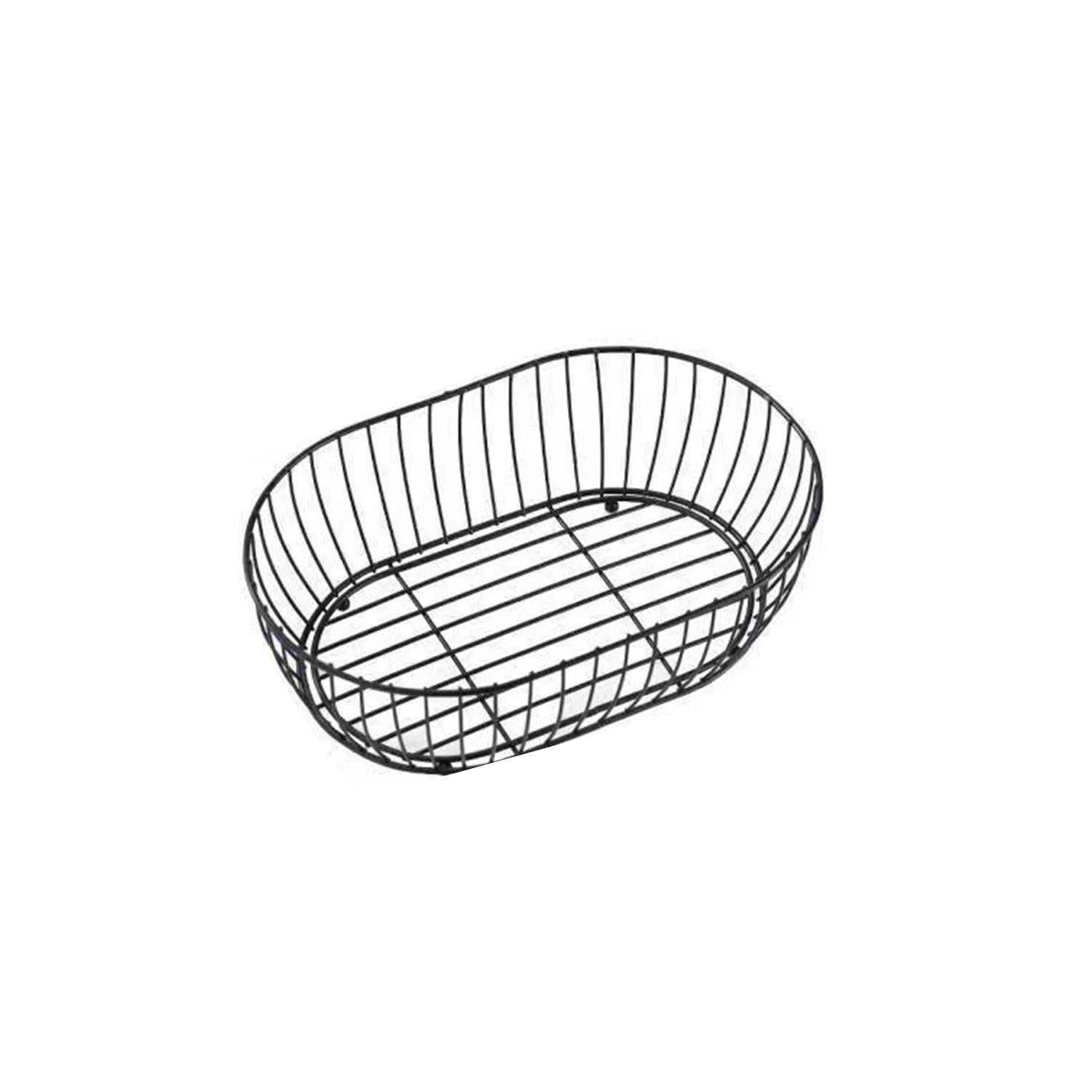Canasta de Frutas de Metal Ovalada 30x20x9.5 cm Organización de Cocina Multifuncional Resistente y Moderna para Frutas Verduras Snacks y Utensilios