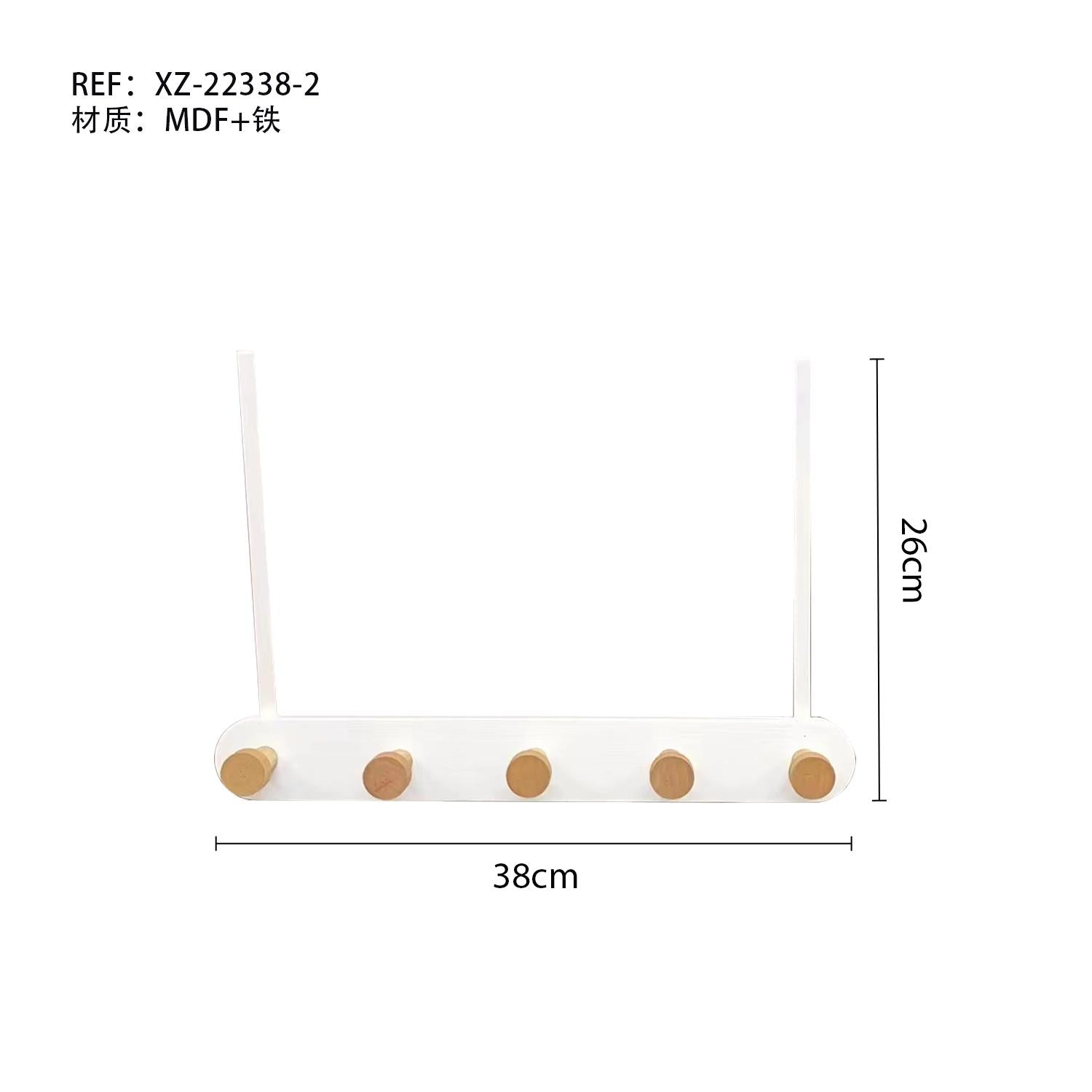 Gancho para Detrás de Puerta sin Taladro 3 Tamaños 30/38/46cm Madera Resistente Organizador de Espacio para Hogar Estilo Nórdico Carga 5kg