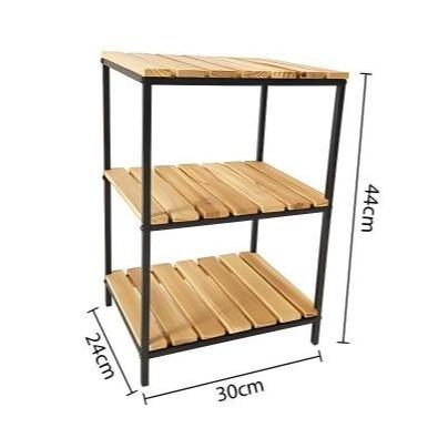 Estantería Multifuncional de Hierro y Madera Niveles 30x24x63cm Organizador Compacto para Baño y Hogar Set de Almacenamiento Estable y Versátil