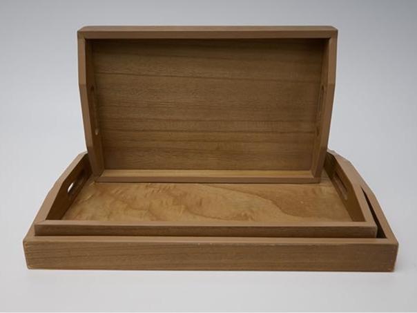 Set de 3 bandejas  para organización hogar Bandejita de madera