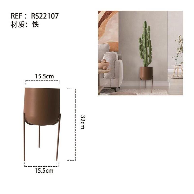 Macetero de Hierro con Pie Elevado Diseño Moderno para Plantas Grandes