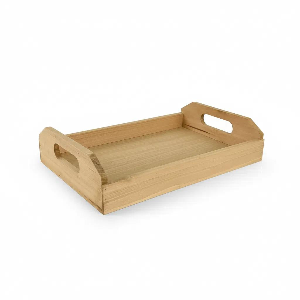 Bandeja de Madera con Asas 2 Piezas Organización de Hogar Bandejita