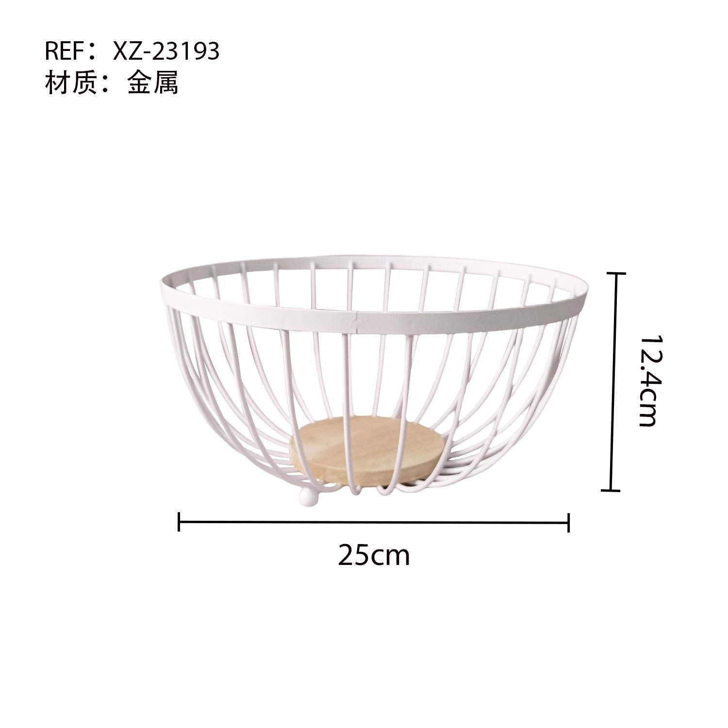 Canasta de Frutas de Metal con Plato de Madera y Mango de Madera Organizer de Cocina Porta-esponja para fregadero Cesta winter basket