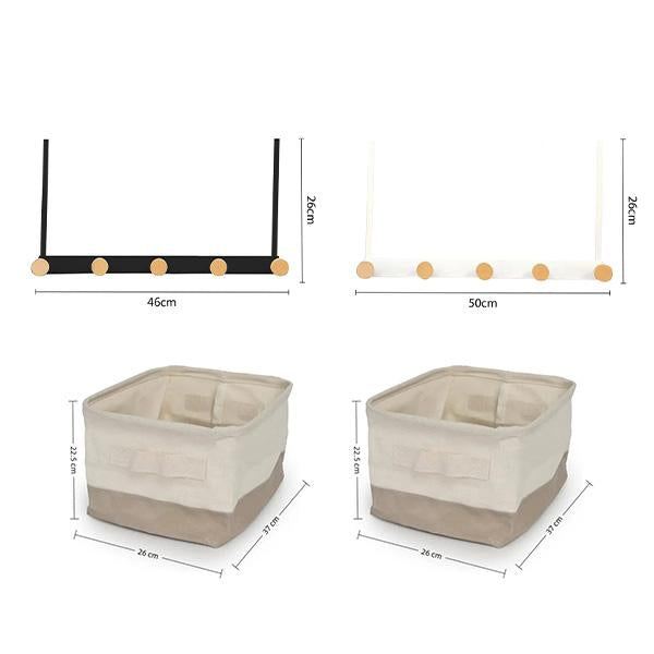 Set de Organización Hogar | Gancho para Puerta + Cesta de Almacenaje | Multifuncional