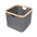 Cesto de Tela Plegable Cuadrado 30x30x24.5cm con Asa de Bambú Organizador Multiuso para Ropa Sucia Lavadero Baño Dormitorio Negro Gris Blanco Compacto y Portátil para Hogar