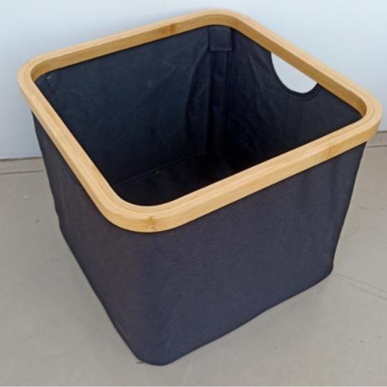 Organizador de Mesa Compartimentos de Bambú y Tela para Joyería y Pequeños Objetos