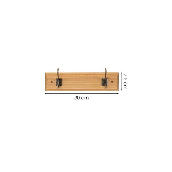 Gancho de Madera Doble Sin Taladro Organización Multiusos para Entrada Dormitorio y Baño Madera Maciza Natural Resistente al Agua y Humedad Capacidad de Carga 5kg 30cm×8.5cm
