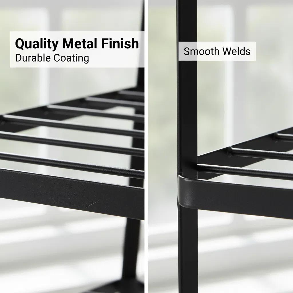 Estante de Metal Doble Triangular para Cocina de Colocación Directa Negro/Blanco Rack de cocina muebles en oferta Botellero Resistente a la Corrosión y Duradero Almacenamiento en Dos Niveles EstanteTriangularDeCocina Instalación Rápida