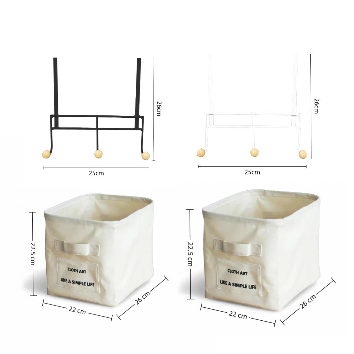 Set de Organización Minimalista | Gancho para Puerta + Cesta de Lino
