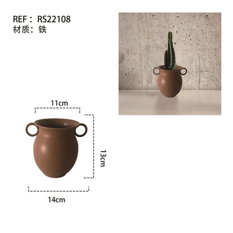 Macetero de Hierro con Manijas | Decoración Moderna Hogar Dulce