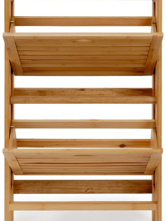 Mueble Zapatero de Bambú y Madera con 2 Cajones: Organización Ecológica para Entrada en oferta