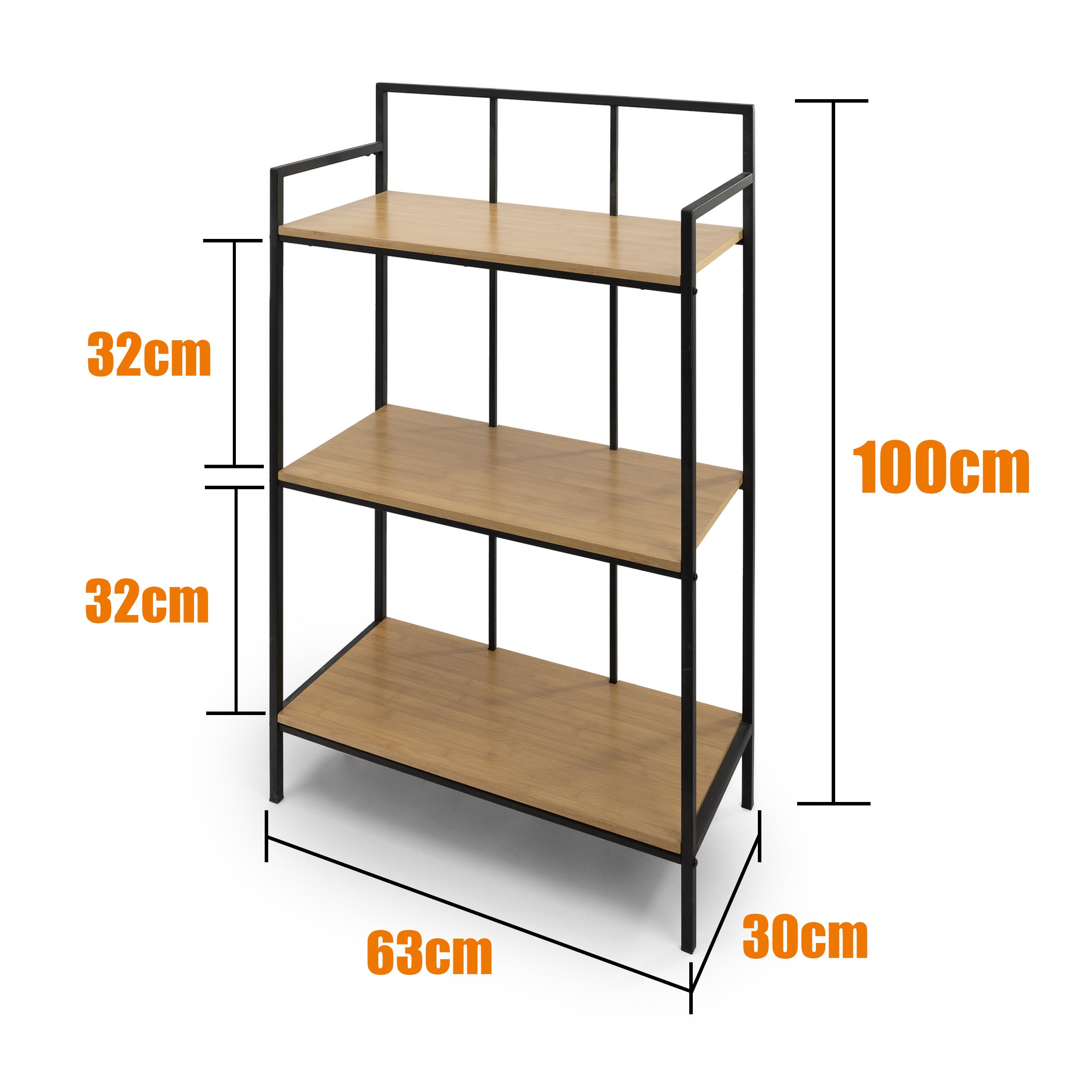 LIN HOME Estante Para Zapatos de Madera y Metal Doble Material Tablero de Madera Maciza Estructura Metálica Reforzada Almacenamiento Eficiente en Capas Diseño Abierto Versátil y Minimalista 3-Tier Resistente y Estable
