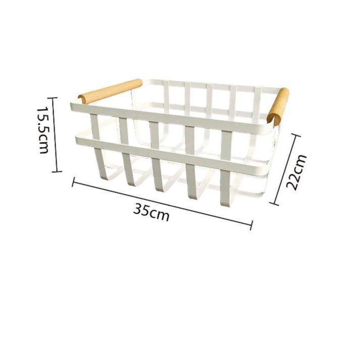 Canasta de Organización Estilo Nórdico - Cesta con Asas de Madera Porta-esponja para fregadero de metal winter basket