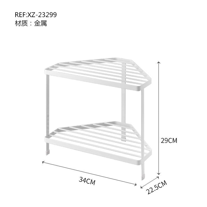 Estante de Metal Doble Triangular para Cocina de Colocación Directa Negro/Blanco Rack de cocina muebles en oferta Botellero Resistente a la Corrosión y Duradero Almacenamiento en Dos Niveles EstanteTriangularDeCocina Instalación Rápida