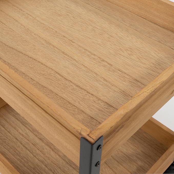 Estante Multinivel con Ruedas 4 Pisos Madera y Metal 95cm×32cm×25cm Organización para Cocina Baño y Dormitorio Movilidad sin Esfuerzo Estructura Resistente