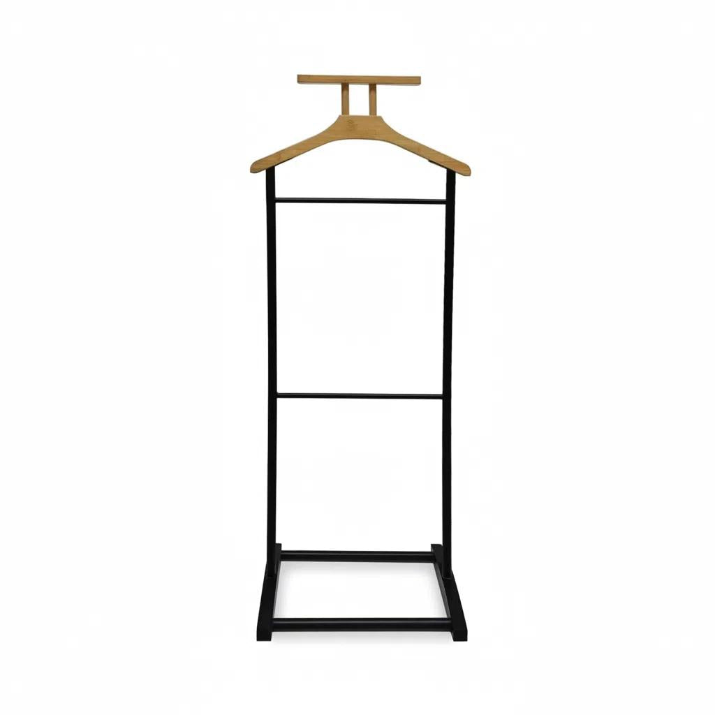 Perchero de Metal y Bambú con 3 Niveles para Organización Hogar 109x45x28cm Ideal para Dormitorios y Apartamentos Pequeños Resistente y Duradero Solución de Almacenamiento