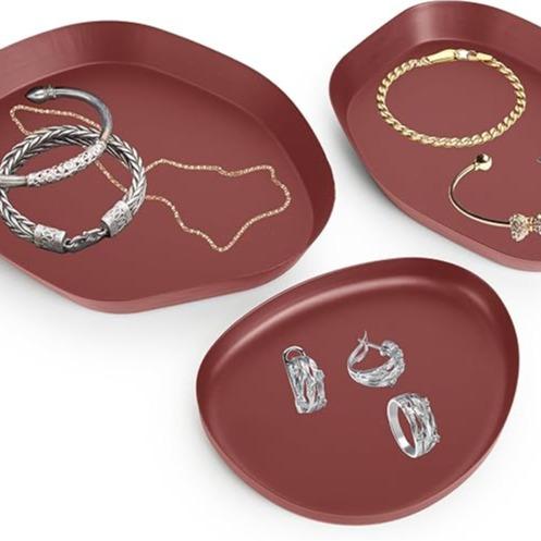 Conjunto de 3 Bandejas Ovaladas de Metal Bandejita