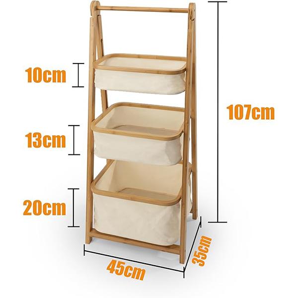 LIN HOME Bombu RS22118 rek met 3 opbergdozen van polyesterweefsel, organizer voor kleine dingen voor badkamer of keuken shelf corner soportes y estanterías garaje resistente al óxido ropa ampliable electrónica ajustable 5 capas