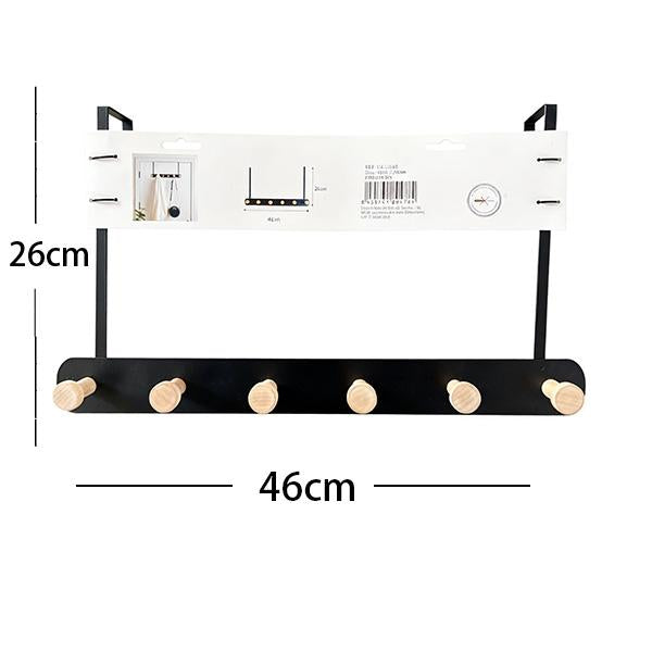 Ganchos Sin Taladrar para Detrás de la Puerta Organizador de Espacio Minimalista Resistencia hasta 5kg Fácil Instalación Ideal para Alquileres y Hogar Minimalista Barra Blanca con Ganchos de Madera