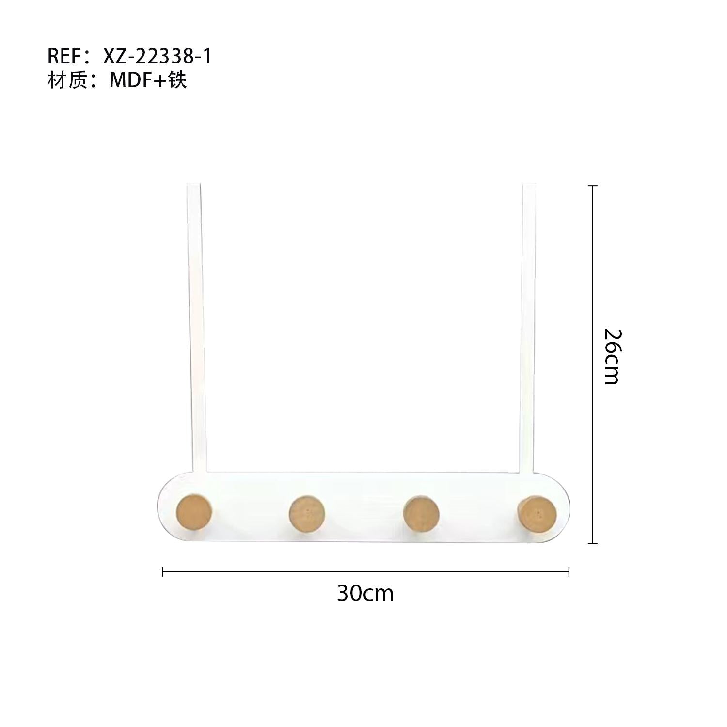 Gancho para Detrás de Puerta sin Taladro 3 Tamaños 30/38/46cm Madera Resistente Organizador de Espacio para Hogar Estilo Nórdico Carga 5kg