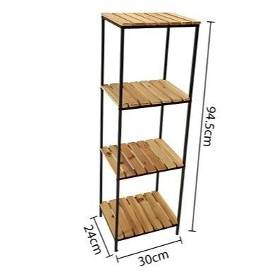 Estantería Multifuncional de Hierro y Madera Niveles 30x24x63cm Organizador Compacto para Baño y Hogar Set de Almacenamiento Estable y Versátil