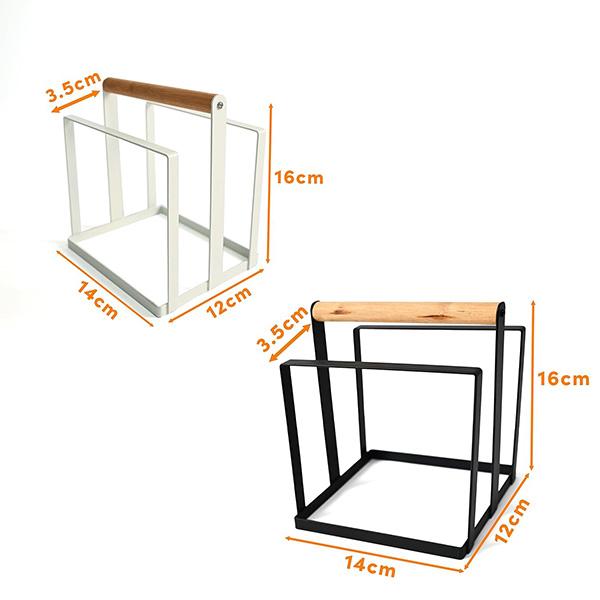 Set de Organización para Cocina Fusion Metal-Madera Porta-Tablas y Porta-Platos Resistente y Estable 14x12x16cm OrganizacionCocina PortaPlatos PortaTablas Marco de Metal Grueso Mango de Madera Sólida