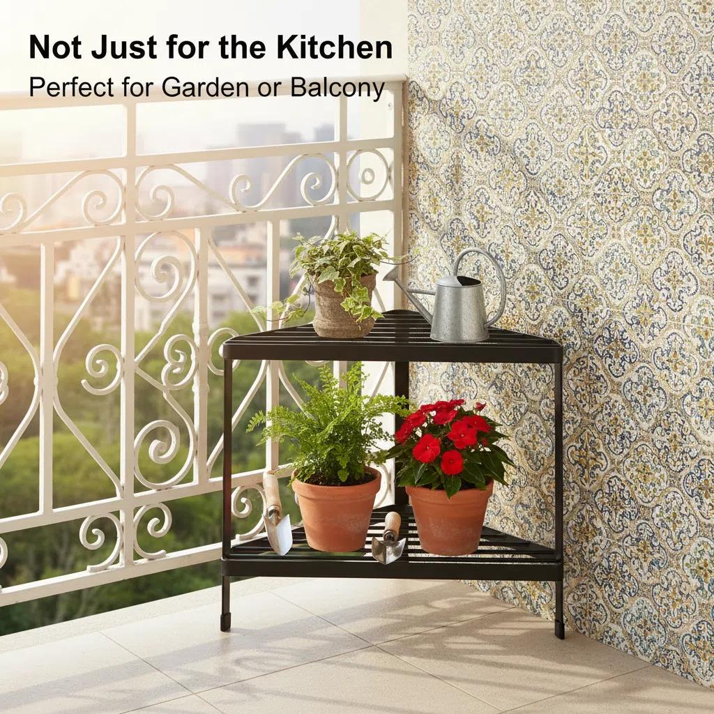 Estante de Metal Doble Triangular para Cocina de Colocación Directa Negro/Blanco Rack de cocina muebles en oferta Botellero Resistente a la Corrosión y Duradero Almacenamiento en Dos Niveles EstanteTriangularDeCocina Instalación Rápida