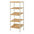 LIN HOME XZ-22120 Organizador Multifuncional de Madera Natural con Marco Metálico 5 Niveles de Almacenamiento para Baño Armario y Cocina Resistente a Arañazos