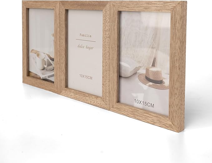 Marco de Madera Triple 10×15CM×3 para Pared de Fotos Hogar Dulce