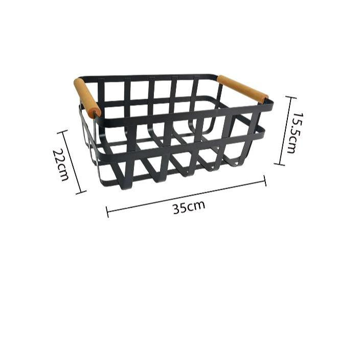 Canasta de Organización Estilo Nórdico - Cesta con Asas de Madera Porta-esponja para fregadero de metal winter basket