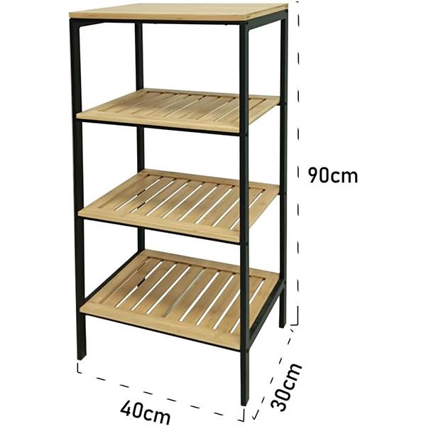 Estante de Bambú y Metal | Organizador Minimalista | Mueble Ecológico para el Hogar Rack de cocina en oferta