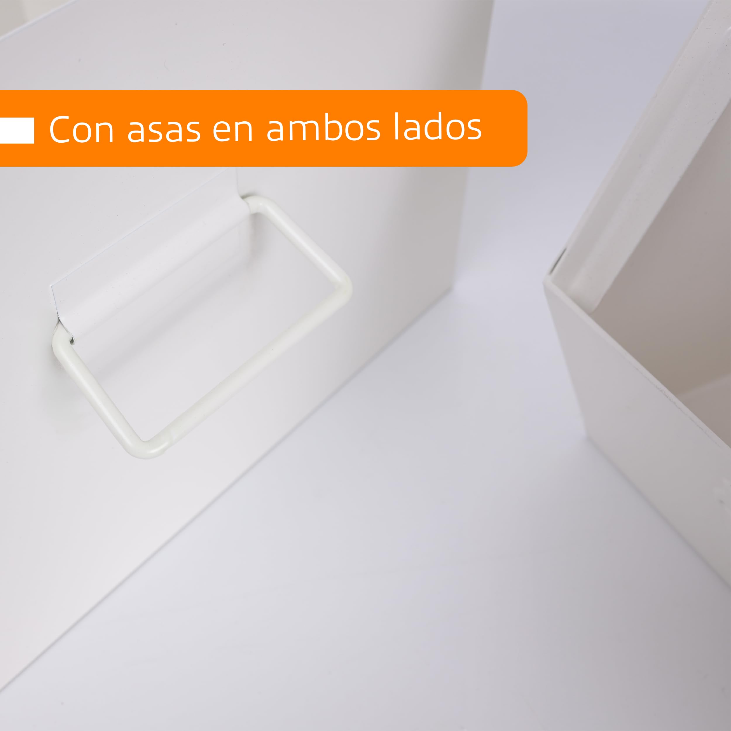 LIN HOME Set de 3 Cajas de Almacenamiento Metálicas Modulares Negro Mate y Blanco Crema Resistente a la Corrosión y Desgaste Capacidad 10kg para Oficina Dormitorio Cocina y Baño Soporte de bambú para cocina