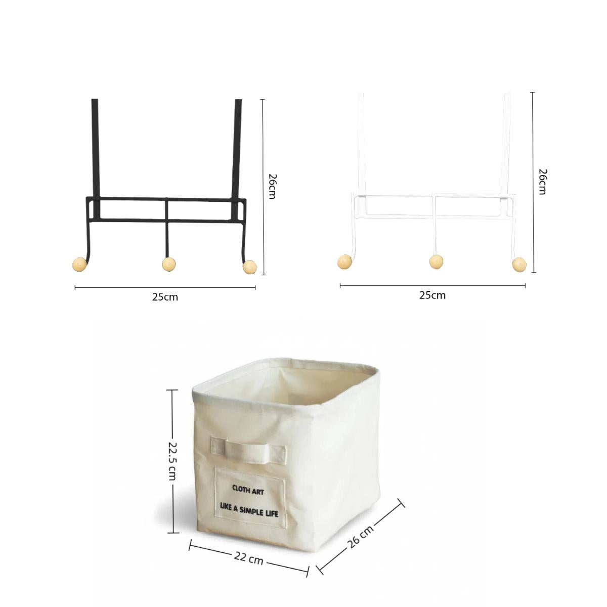 Set de Organización Minimalista | Gancho para Puerta + Cesta de Lino