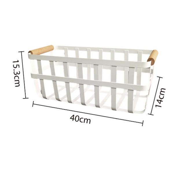 Canasta de Organización Estilo Nórdico - Cesta con Asas de Madera Porta-esponja para fregadero de metal winter basket