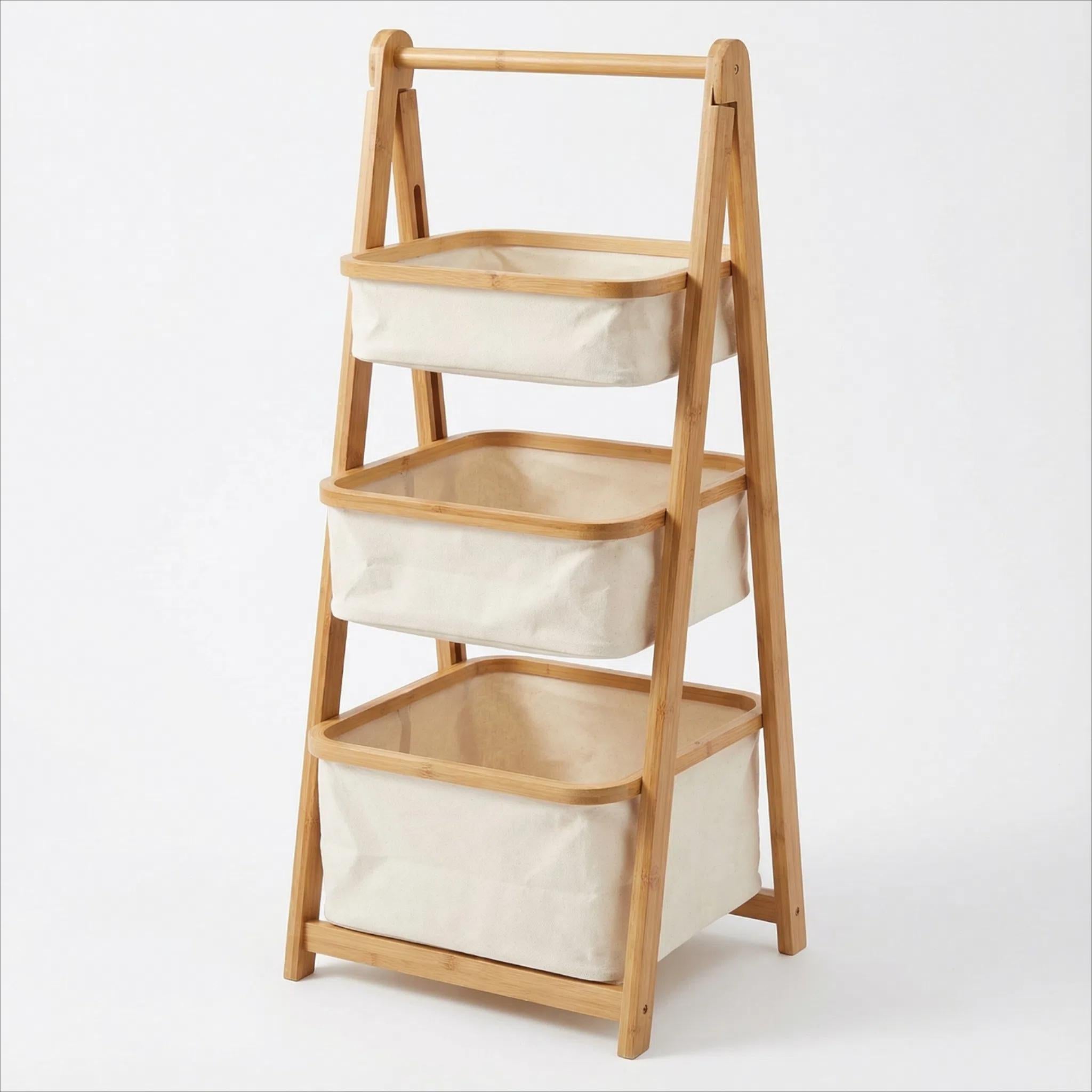 Estantería escalonada de bambú Estante para sala de estar, dormitorio y balcón de estilo moderno minimalista