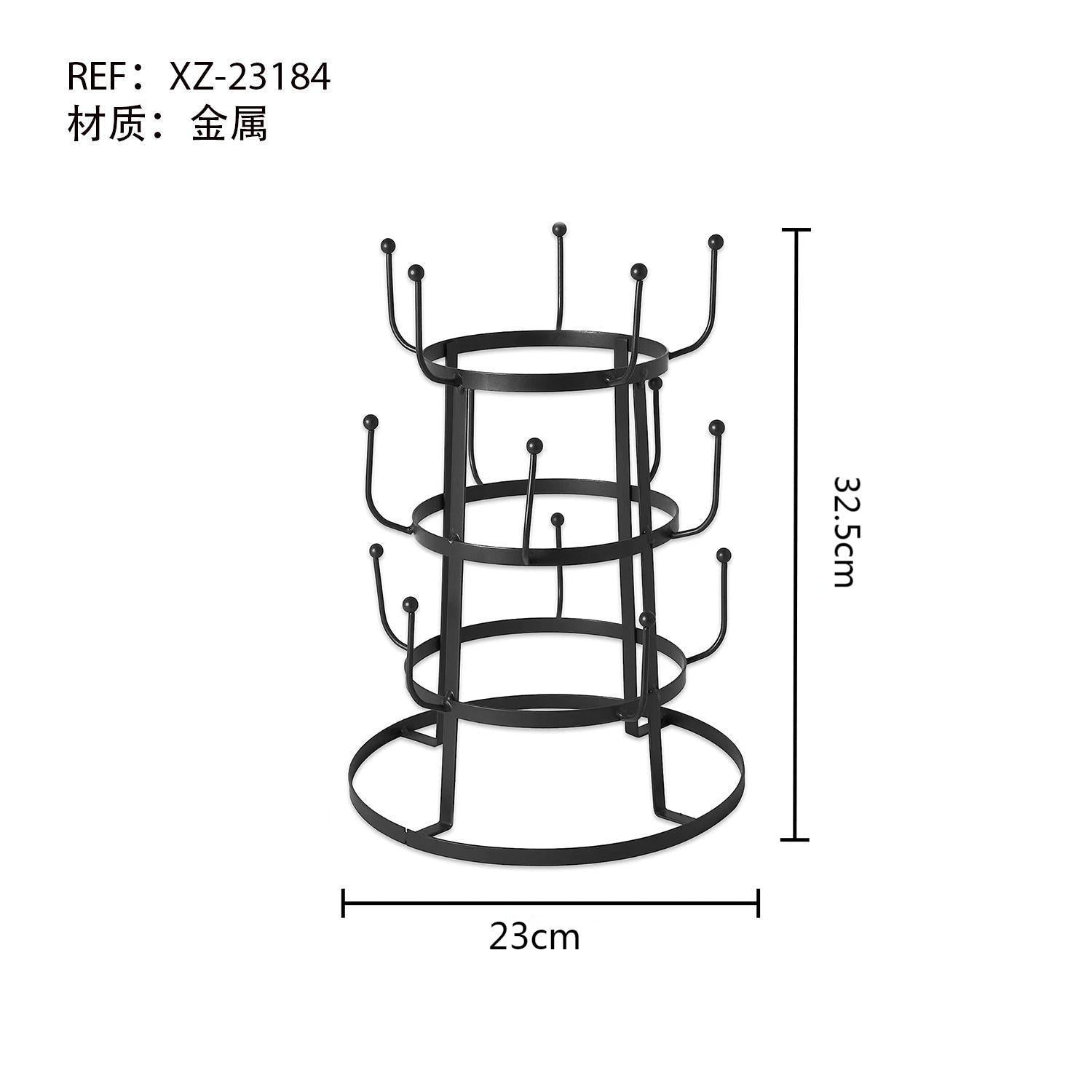 Monsterat SemiBold Portavasos de Metal de Múltiples Capas Organizador de Copas para Cocina Porta-esponja Diseño Mate Negro Estable y Multifuncional 38.5 cm Altura