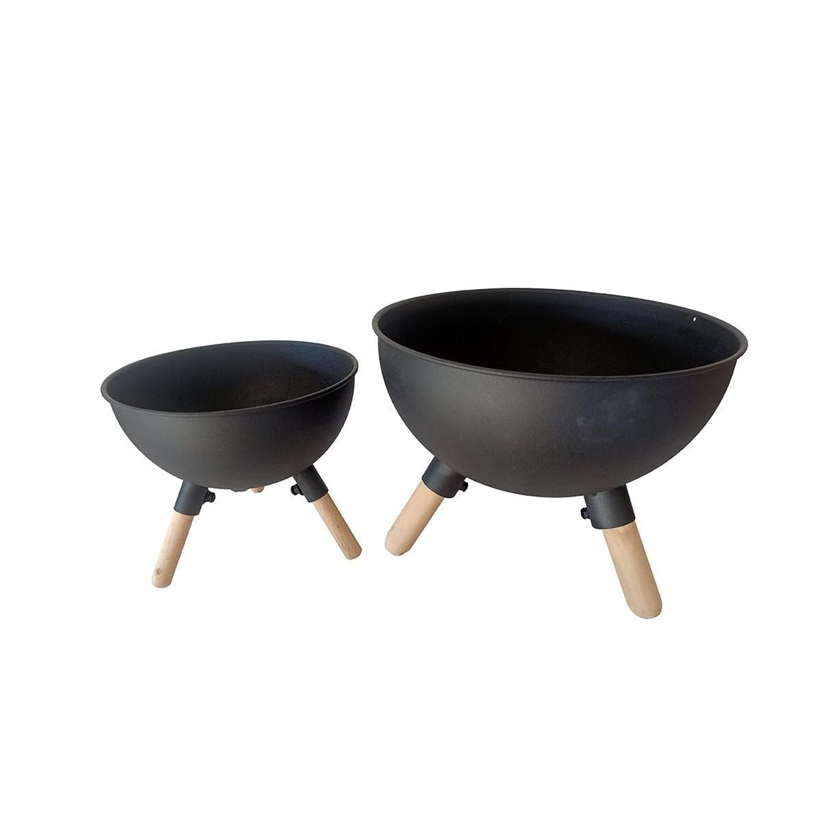 LIN HOME RS22027 Jarras de Hierro Forjado Set de 2 para Plantas Resistente a la Corrosión Diseño Nórdico con Perforaciones para Jardín de Balcón y Oficina
