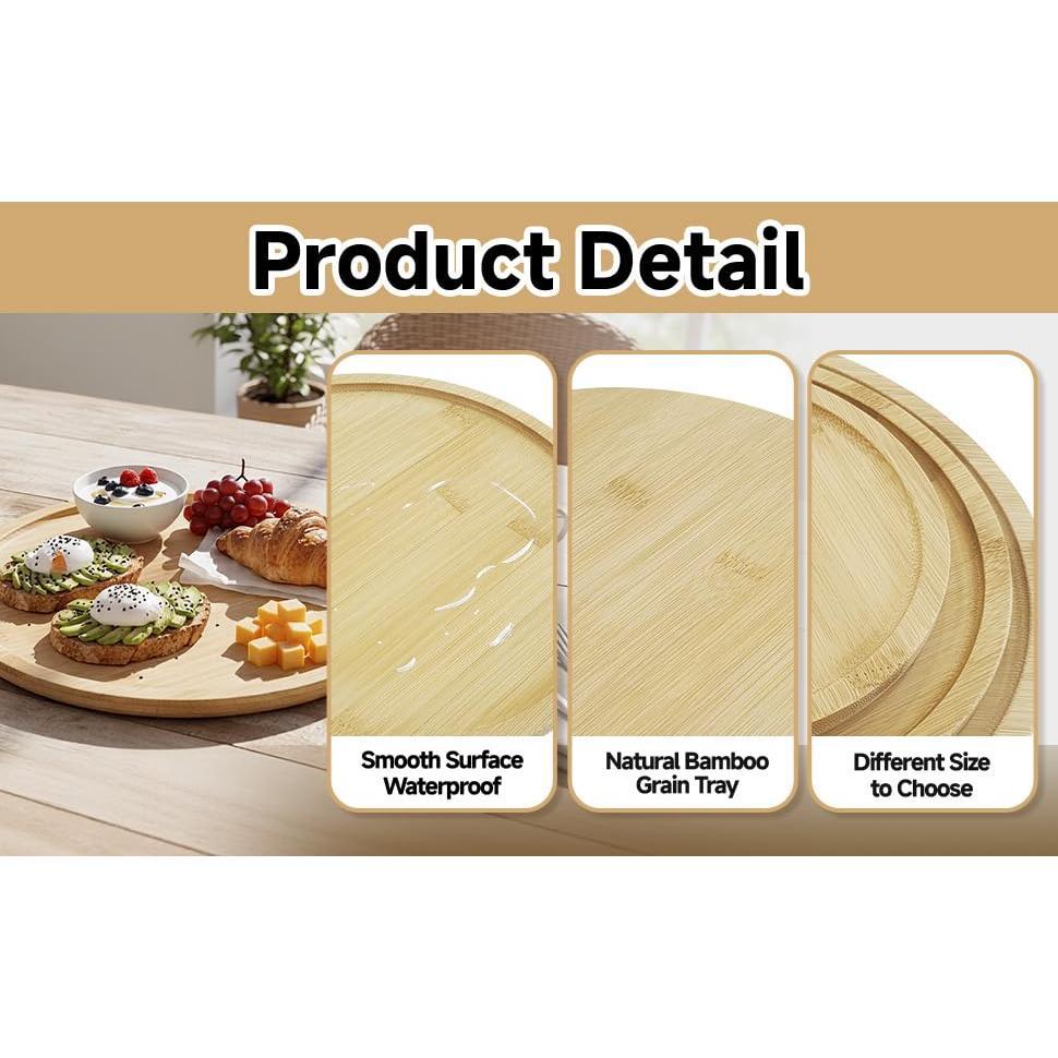 Bandejas de Madera Decorativas de Alta Calidad con Textura Natural y Laca Ecológica para Mesa de Centro Comedor y Entrada 20x20x1.5cm 25x25cm 30x30x1.5cm Material Macizo Seguro y Sin Olores Tóxicos