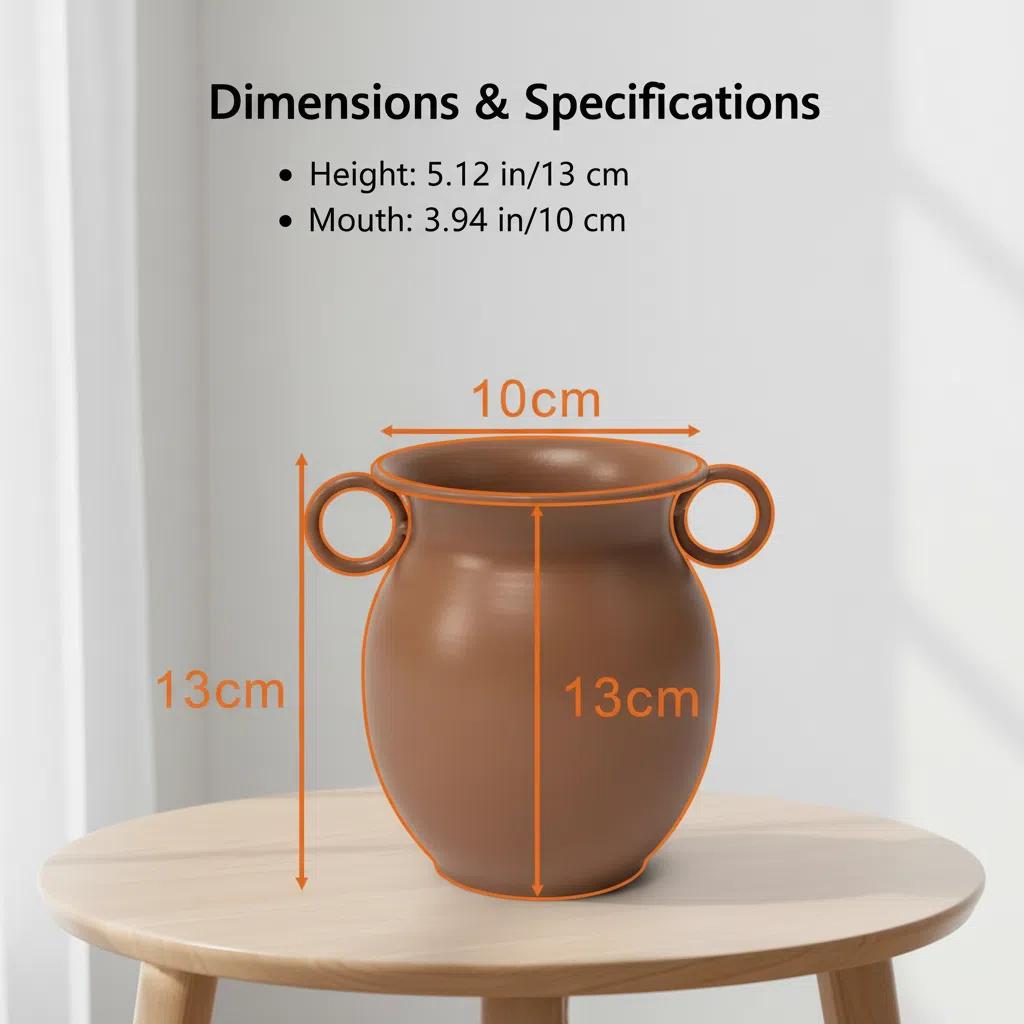 Macetero de Hierro con Manijas | Decoración Moderna Hogar Dulce
