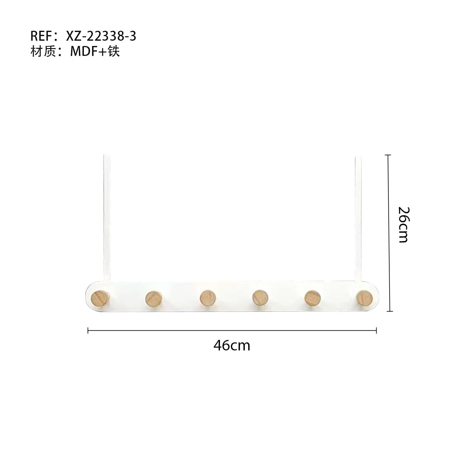 Gancho para Detrás de Puerta sin Taladro 3 Tamaños 30/38/46cm Madera Resistente Organizador de Espacio para Hogar Estilo Nórdico Carga 5kg